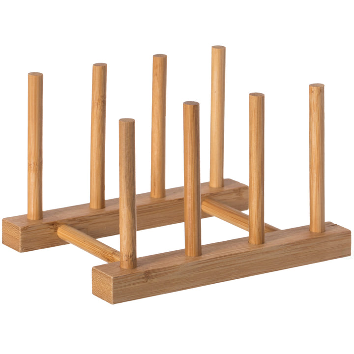 Bamboo Wooden Dish Drainer Rack Set of 2 Large Drying Plate Cup Organizer Image 3