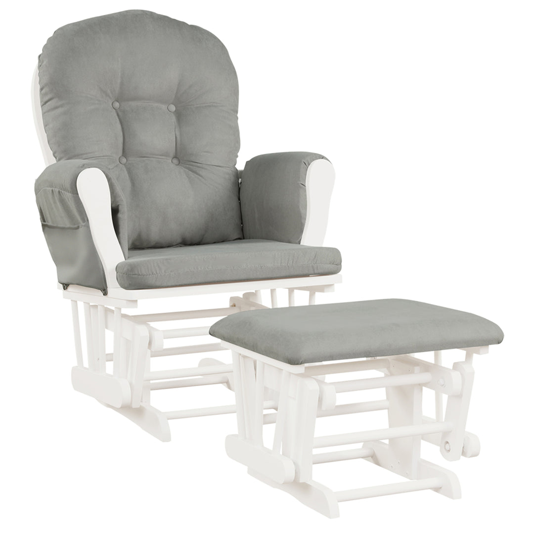 Baby Nursery Relax Rocker Rocking Chair Glider and Ottoman Set w/ Cushion Image 6