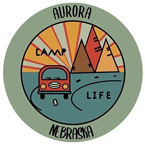 Aurora Nebraska Souvenir Decorative Stickers (Choose theme and size) Image 1