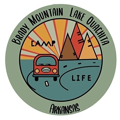 Brady Mountain Lake Ouachita Arkansas Souvenir Decorative Stickers (Choose theme and size) Image 1