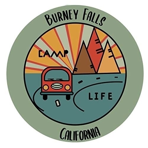 Burney Falls California Souvenir Decorative Stickers (Choose theme and size) Image 1