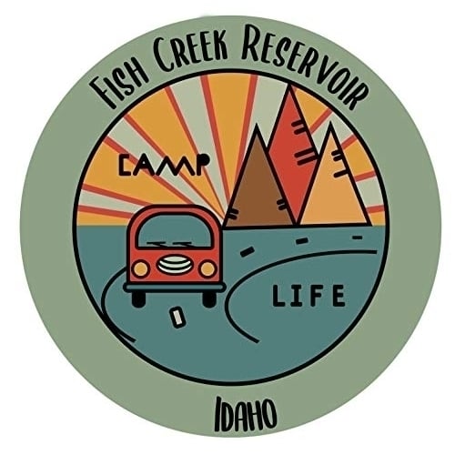 Fish Creek Reservoir Idaho Souvenir Decorative Stickers (Choose theme and size) Image 1