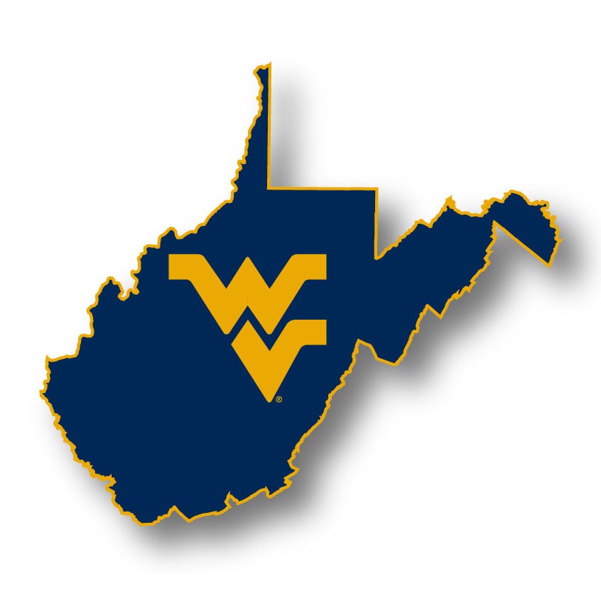 West Virginia Mountaineers 4-Inch State Shape NCAA Vinyl Decal Sticker for Fans, Students, and Alumni Image 1