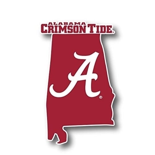 Alabama Crimson Tide 4 Inch State Shape Vinyl Decal Sticker Image 1