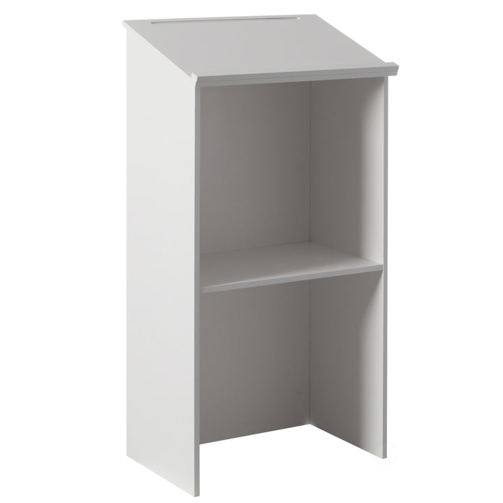 Standing Floor Podium with Storage 21.5in Durable Wood for Church Office Home Image 2