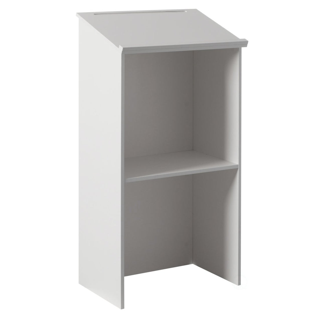 Standing Floor Podium with Storage 21.5in Durable Wood for Church Office Home Image 1