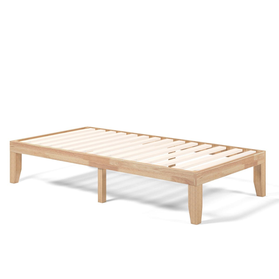 14 Twin Size Wooden Platform Bed Frame w/ Strong Slat Support Image 1