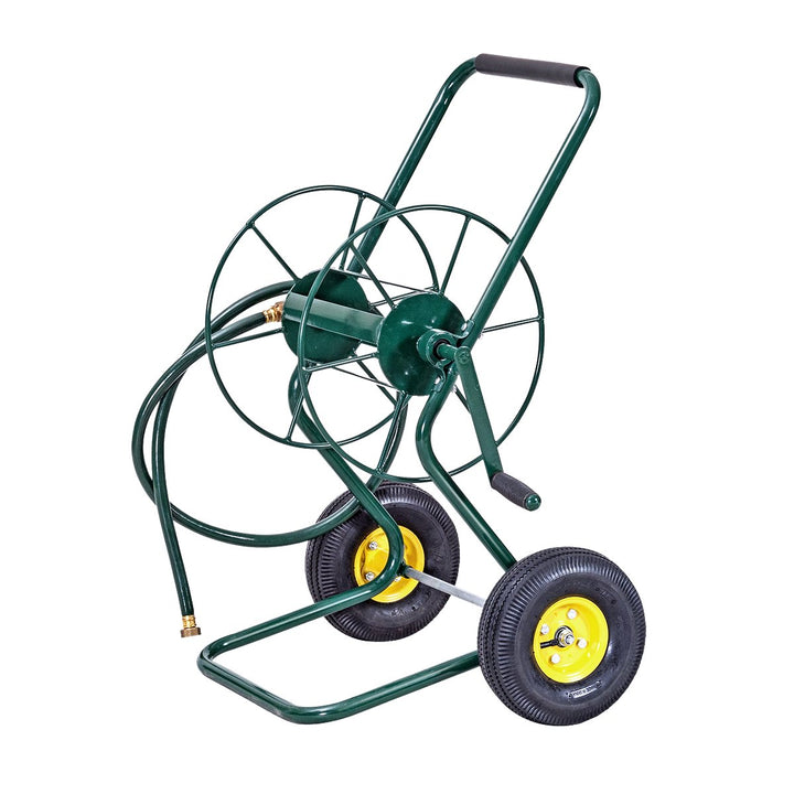 Garden Wheeled Hose Reel Cart Steel Frame Hose Truck Outdoor Water Planting Image 1