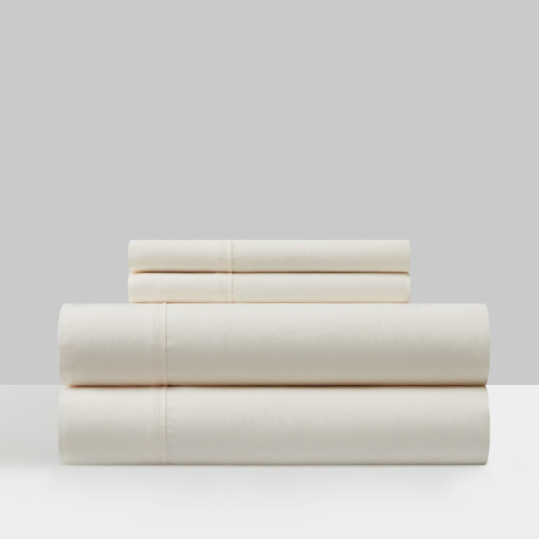 Shton 3 or 4 Piece Sheet Set Super Soft Solid Color With Piping Flange Edge Image 1