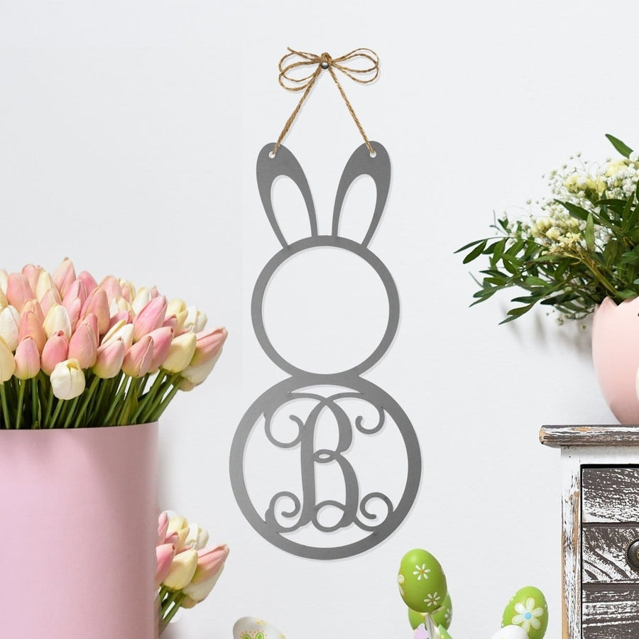 Peter Cottontail Monogram - Door Wreaths for Front Door Outside Image 1