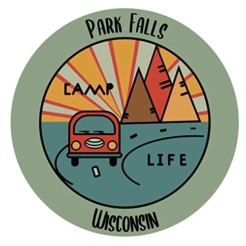 Park Falls Wisconsin Souvenir Decorative Stickers (Choose theme and size) Image 1