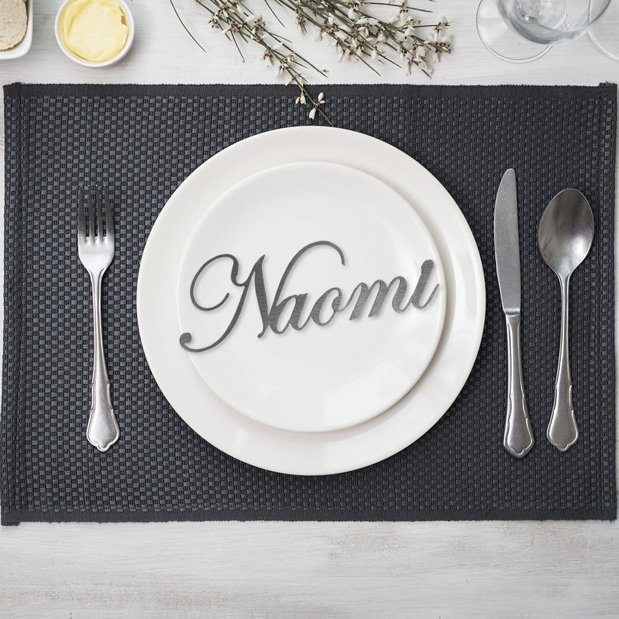 3" Fancy Script Words - Custom Family Metal Name Sign for Home Image 1