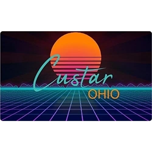 Custar Ohio 4 X 2.25-Inch Fridge Magnet Retro Neon Design Image 1