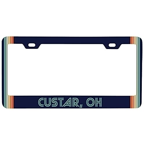 Custar Ohio Car Metal License Plate Frame Retro Design Image 1