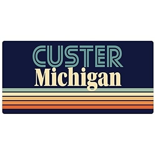 Custer Michigan 5 x 2.5-Inch Fridge Magnet Retro Design Image 1