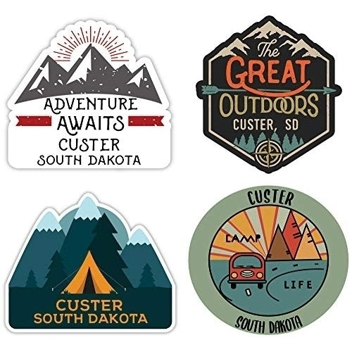 Custer South Dakota Souvenir 4-Inch Each Fridge Magnet 4-Pack Image 1