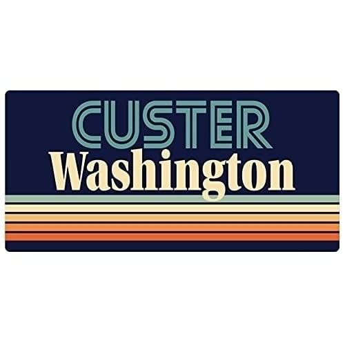 Custer Washington 5 x 2.5-Inch Fridge Magnet Retro Design Image 1