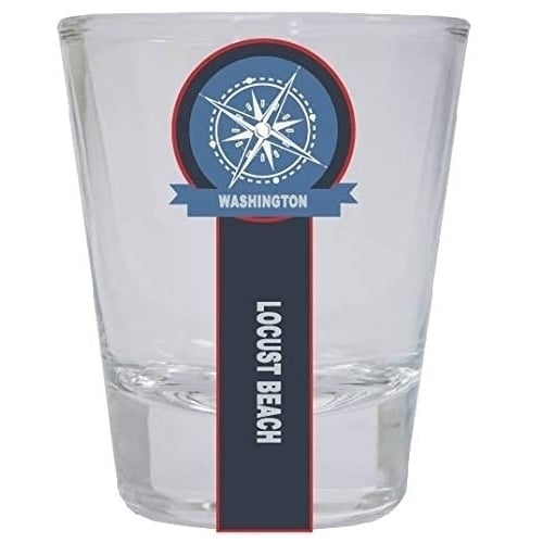 Locust Beach Washington Nautical Souvenir Round Shot Glass Image 1