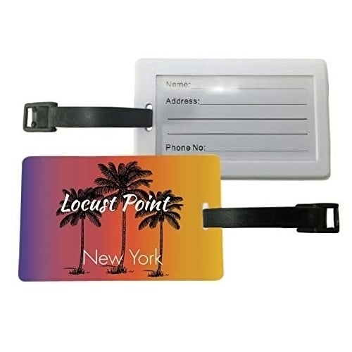 Locust Point York Palm Tree Surfing Trendy Souvenir Travel Luggage Tag 2-Pack Image 1