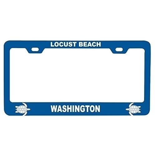 R and R Imports Locust Beach Washington Turtle Design Souvenir Metal License Plate Frame Image 1