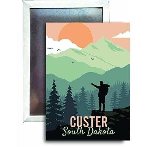 R and R Imports Custer South Dakota Refrigerator Magnet 2.5"X3.5" Approximately Hike Destination Image 1