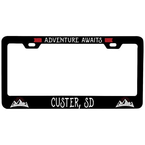 R and R Imports Custer South Dakota Vanity Metal License Plate Frame Image 1