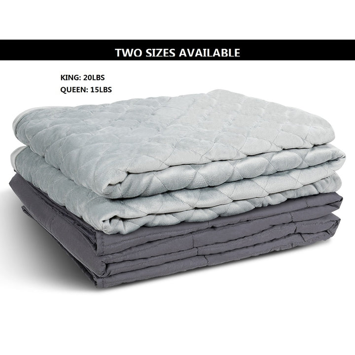 15lbs20lbs25lbs Weighted Blanket Queen/King Size 100% Cotton w/ Super Soft Crystal Cover Image 1