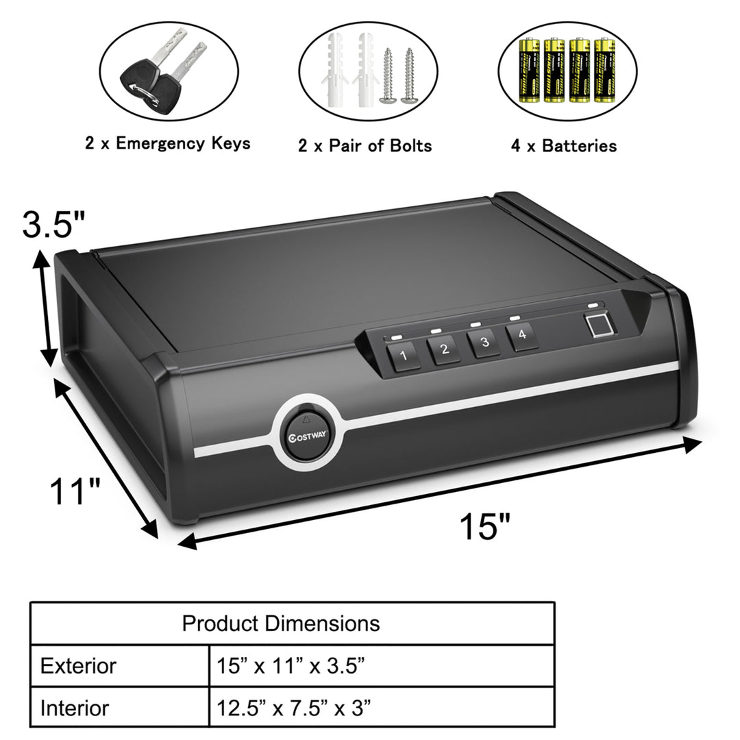 Quick-Access Dual Firearm Safety Device w/ Biometric Fingerprint Lock Image 10