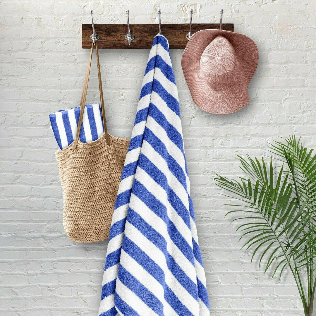 3-Pack 100% Cotton Striped Beach Towels 30x60 Ultra-Soft Quick Dry Hotel Pool Image 6