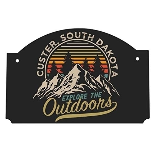 Custer South Dakota Souvenir The Great Outdoors 9x6-Inch Wood Sign with String Image 1