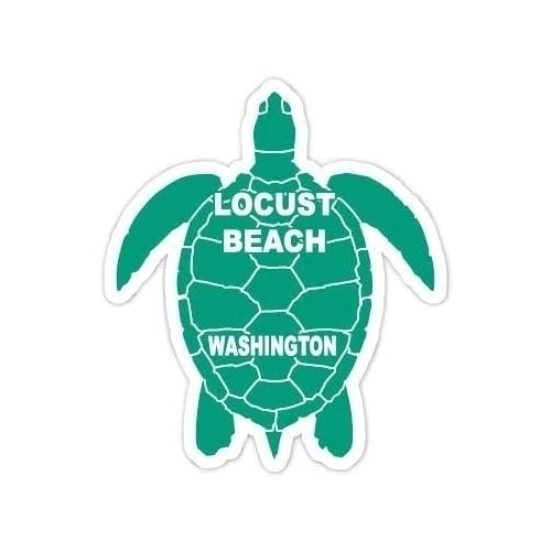 Locust Beach Washington 4 Inch Green Turtle Shape Decal Sticke Image 1