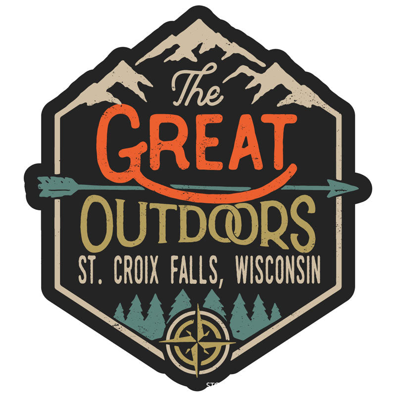 St. Croix Falls Wisconsin Souvenir Decorative Stickers (Choose theme and size) Image 1