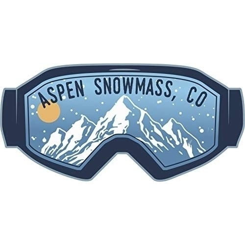 Aspen Snowmass Colorado Ski Adventures Souvenir Approximately 5 x 2.5-Inch Vinyl Decal Sticker Goggle Design 4-Pack Image 1