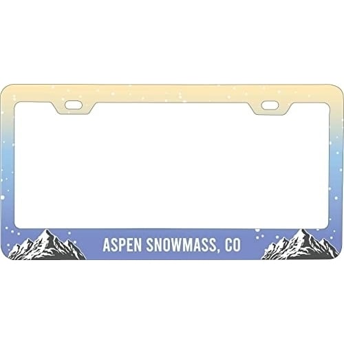 Aspen Snowmass Colorado Ski Snowboard Winter Adventures Metal License Plate Frame Image 1