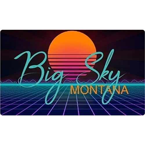 Big Sky Montana 4 X 2.25-Inch Fridge Magnet Retro Neon Design Image 1