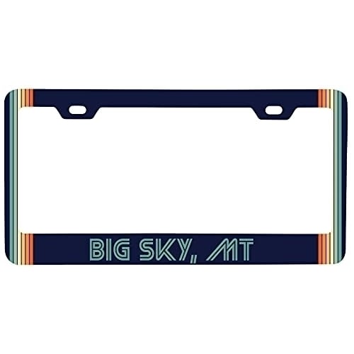 Big Sky Montana Car Metal License Plate Frame Retro Design Image 1