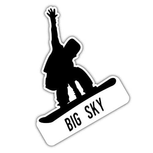 Big Sky Montana Ski Adventures Souvenir 4 Inch Vinyl Decal Sticker Board Design 4-Pack Image 1