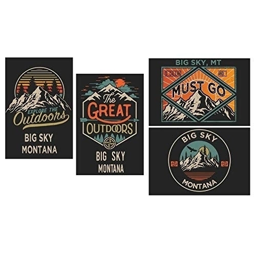 Big Sky Montana Souvenir 2x3 Inch Fridge Magnet The Great Outdoors Design 4-Pack Image 1