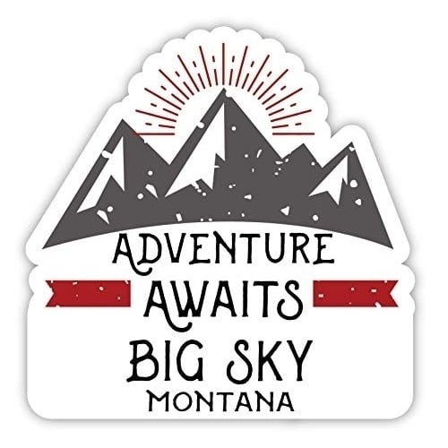 Big Sky Montana Souvenir 2-Inch Vinyl Decal Sticker Adventure Awaits Design Image 1