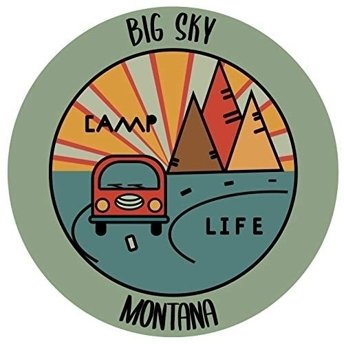 Big Sky Montana Souvenir 4 Inch Vinyl Decal Sticker Camping Design Image 1