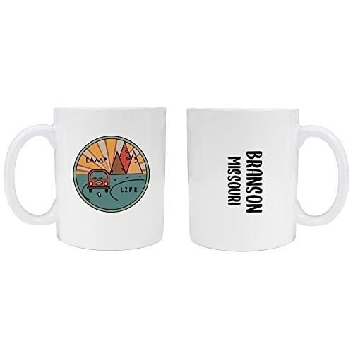 Branson Missouri Souvenir Camp Life 8 oz Coffee Mug 2-Pack Image 1