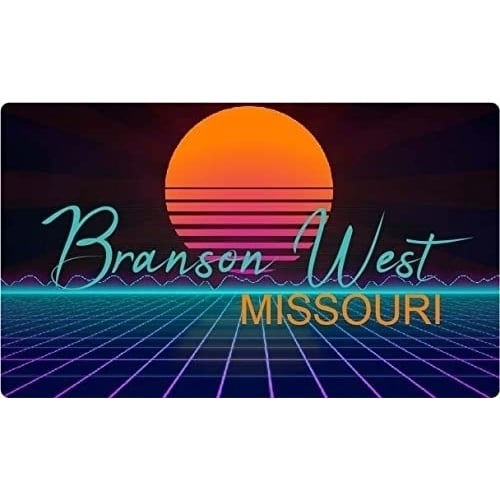 Branson West Missouri 4 X 2.25-Inch Fridge Magnet Retro Neon Design Image 1