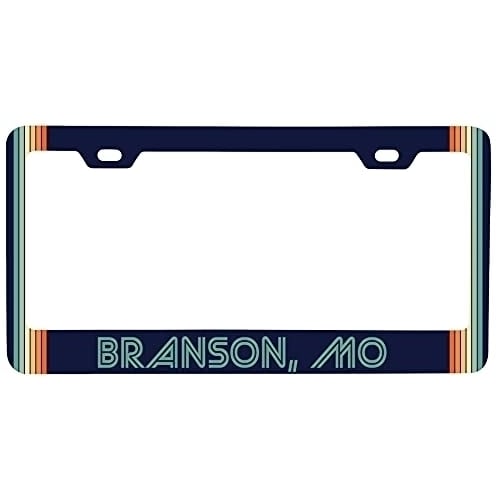 Branson Missouri Car Metal License Plate Frame Retro Design Image 1