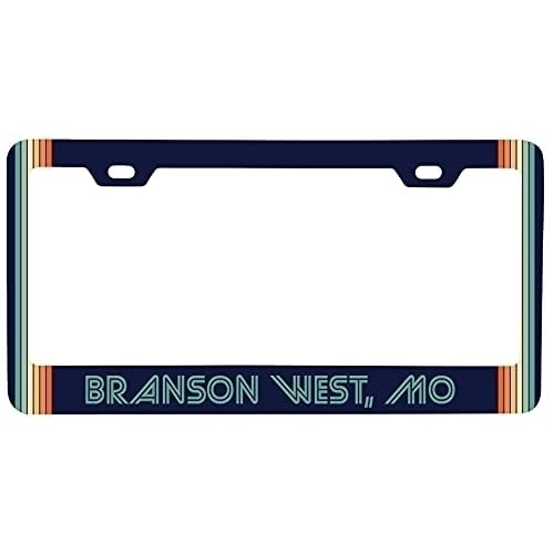 Branson West Missouri Car Metal License Plate Frame Retro Design Image 1