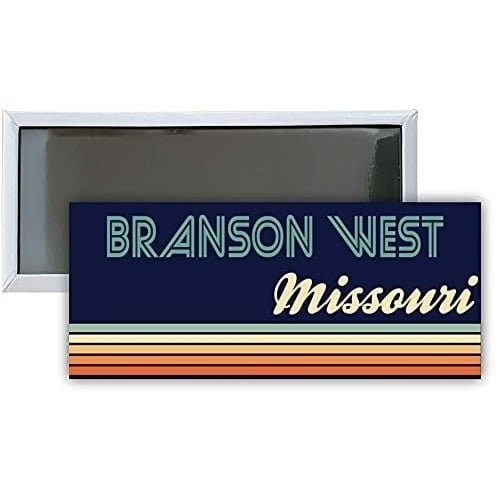 Branson West Missouri Souvenir 4.75x2-Inch Rectangle Fridge Magnet Retro Design Image 1