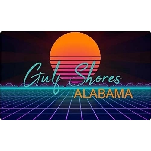 Gulf Shores Alabama 4 X 2.25-Inch Fridge Magnet Retro Neon Design Image 1