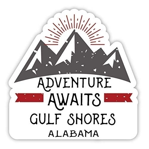 Gulf Shores Alabama Souvenir 2-Inch Vinyl Decal Sticker Adventure Awaits Design Image 1