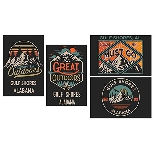 Gulf Shores Alabama Souvenir 2x3 Inch Fridge Magnet The Great Outdoors Design 4-Pack Image 1