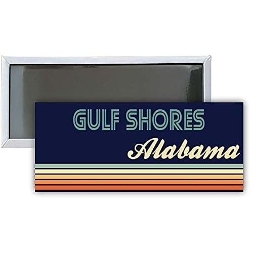 Gulf Shores Alabama Souvenir 4.75x2-Inch Rectangle Fridge Magnet Retro Design Image 1