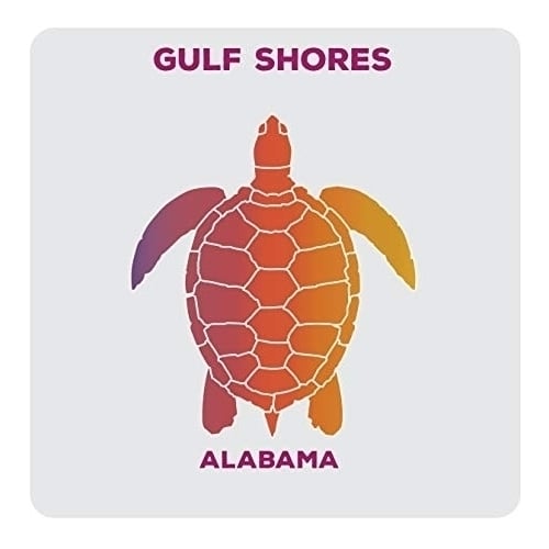 Gulf Shores Alabama Souvenir Acrylic Coaster 8-Pack Turtle Design Image 1